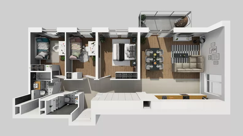 4 pokoje, mieszkanie 80,36 m², piętro 3, oferta nr A/10, Międzyleska 4, Wrocław, Tarnogaj, Krzyki, ul. Międzyleska