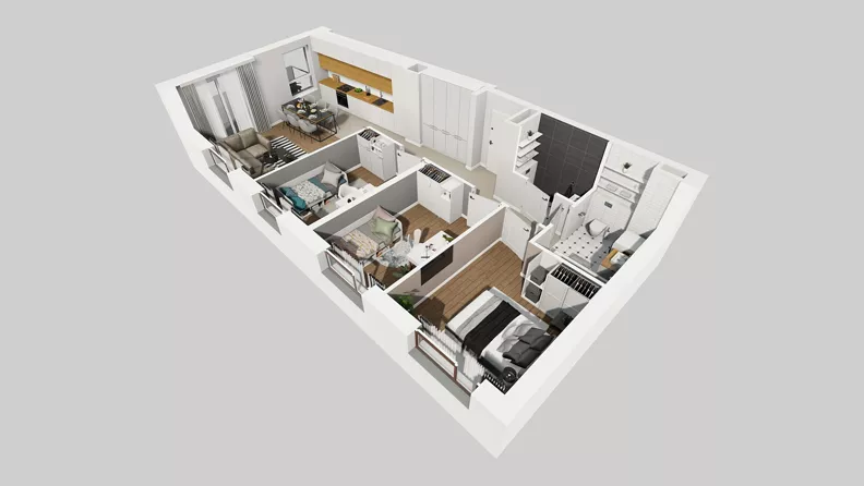 4 pokoje, mieszkanie 75,24 m², piętro 3, oferta nr A/40, Międzyleska 4, Wrocław, Tarnogaj, Krzyki, ul. Międzyleska