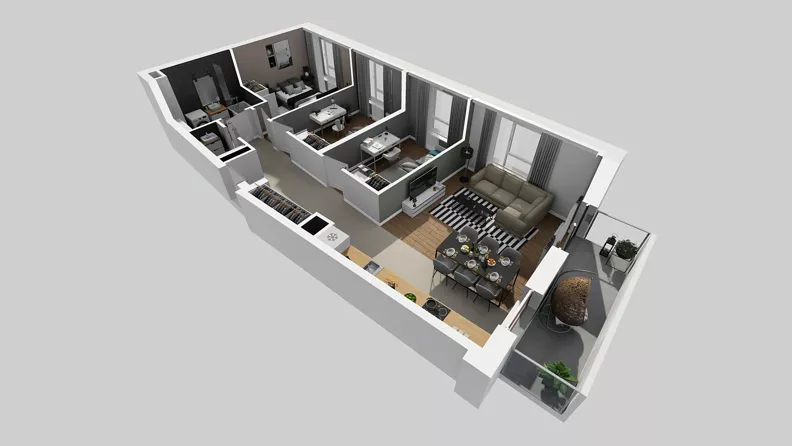 4 pokoje, mieszkanie 75,24 m², piętro 4, oferta nr A/47, Międzyleska 4, Wrocław, Tarnogaj, Krzyki, ul. Międzyleska