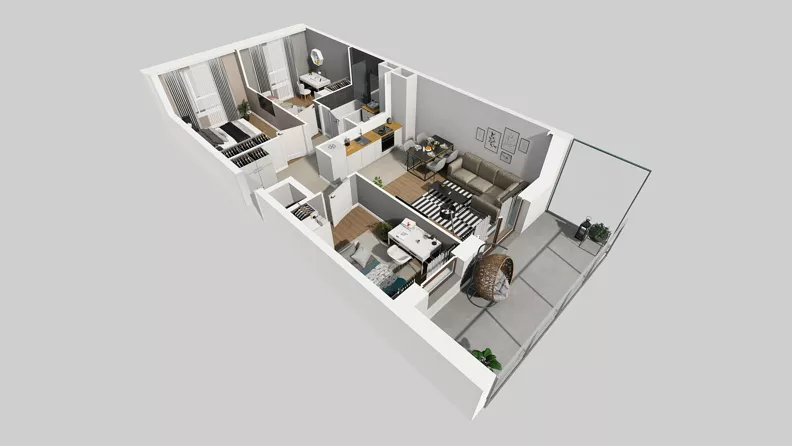 4 pokoje, mieszkanie 60,96 m², piętro 5, oferta nr A/15, Międzyleska 4, Wrocław, Tarnogaj, Krzyki, ul. Międzyleska