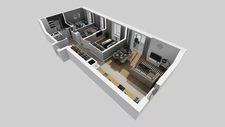 4 pokoje, mieszkanie 80,36 m², piętro 5, oferta nr A/16, Międzyleska 4, Wrocław, Tarnogaj, Krzyki, ul. Międzyleska