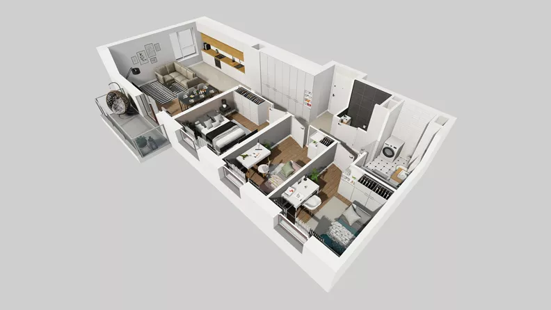 4 pokoje, mieszkanie 80,36 m², piętro 5, oferta nr A/16, Międzyleska 4, Wrocław, Tarnogaj, Krzyki, ul. Międzyleska