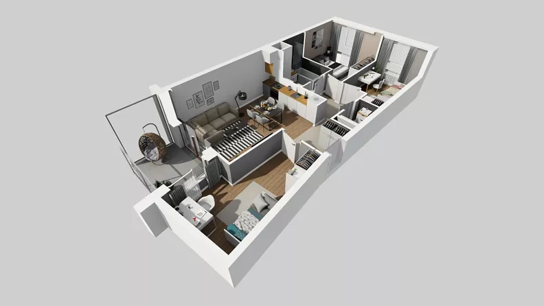 4 pokoje, mieszkanie 66,72 m², piętro 5, oferta nr A/53, Międzyleska 4, Wrocław, Tarnogaj, Krzyki, ul. Międzyleska