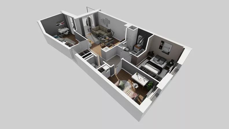 4 pokoje, mieszkanie 66,72 m², piętro 5, oferta nr A/53, Międzyleska 4, Wrocław, Tarnogaj, Krzyki, ul. Międzyleska