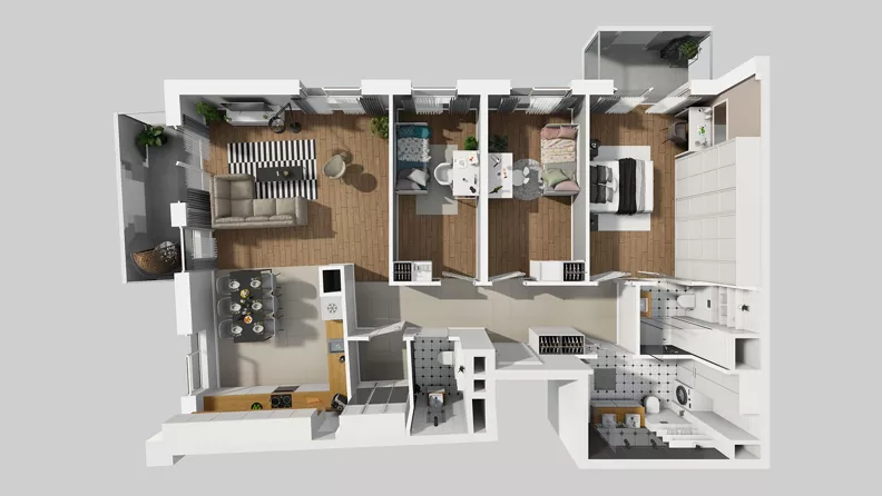 4 pokoje, mieszkanie 105,47 m², piętro 5, oferta nr A/110, Międzyleska 4, Wrocław, Tarnogaj, Krzyki, ul. Międzyleska