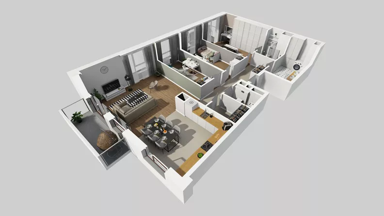 4 pokoje, mieszkanie 105,47 m², piętro 5, oferta nr A/110, Międzyleska 4, Wrocław, Tarnogaj, Krzyki, ul. Międzyleska