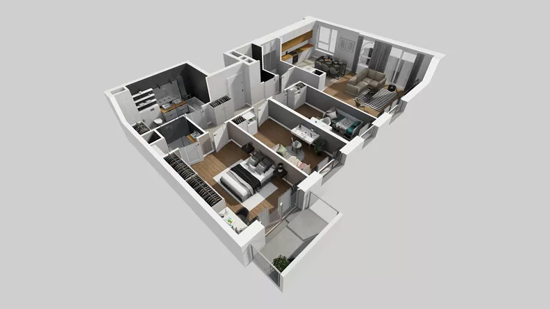 4 pokoje, mieszkanie 105,47 m², piętro 5, oferta nr A/110, Międzyleska 4, Wrocław, Tarnogaj, Krzyki, ul. Międzyleska