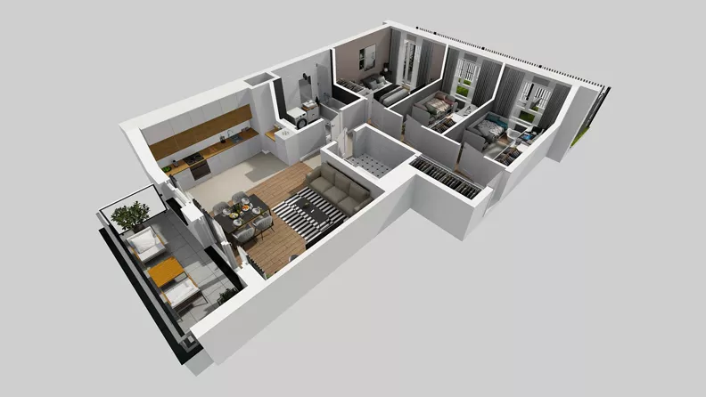 4 pokoje, mieszkanie 74,31 m², parter, oferta nr E/1, Osiedle Urbino 4.3, Warszawa, Włochy, Raków, ul. Szybka