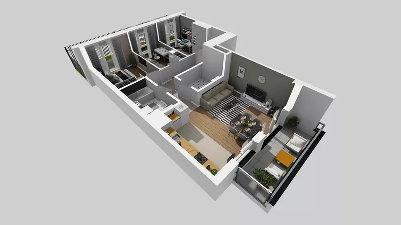 4 pokoje, mieszkanie 74,31 m², parter, oferta nr E/1, Osiedle Urbino 4.3, Warszawa, Włochy, Raków, ul. Szybka