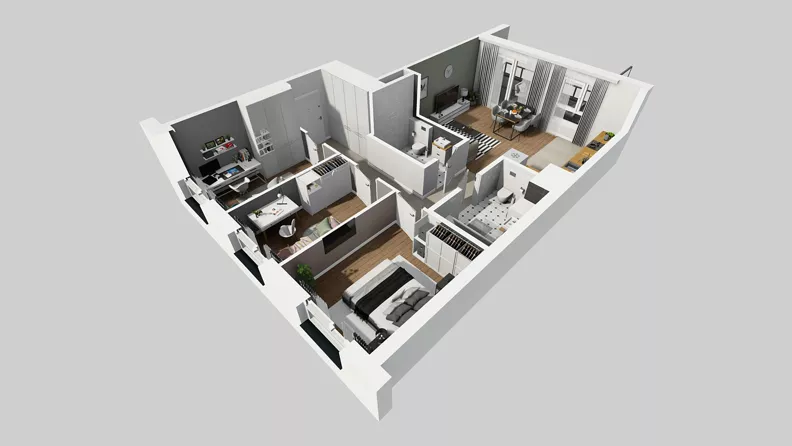 4 pokoje, mieszkanie 74,38 m², piętro 1, oferta nr E/2, Osiedle Urbino 4.3, Warszawa, Włochy, Raków, ul. Szybka