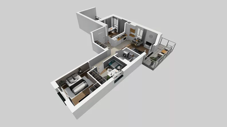 4 pokoje, mieszkanie 64,96 m², piętro 1, oferta nr E/6, Osiedle Urbino 4.3, Warszawa, Włochy, Raków, ul. Szybka