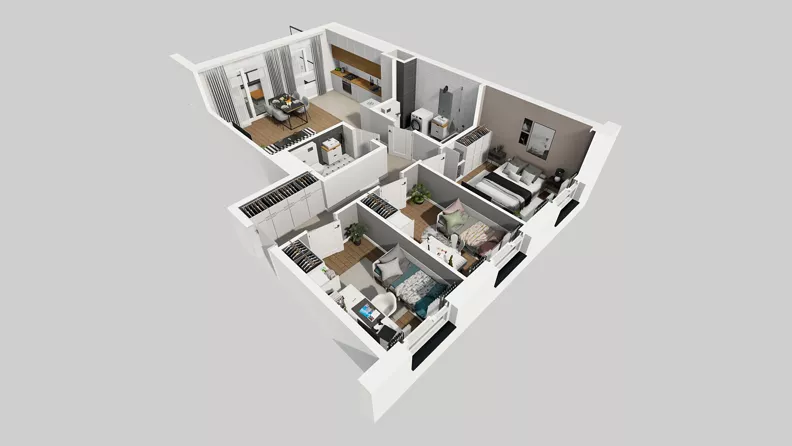 4 pokoje, mieszkanie 74,38 m², piętro 2, oferta nr E/7, Osiedle Urbino 4.3, Warszawa, Włochy, Raków, ul. Szybka