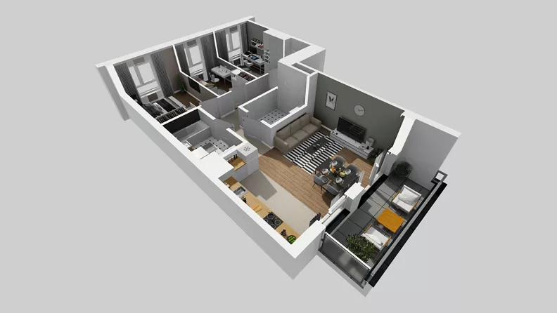 4 pokoje, mieszkanie 74,38 m², piętro 2, oferta nr E/7, Osiedle Urbino 4.3, Warszawa, Włochy, Raków, ul. Szybka