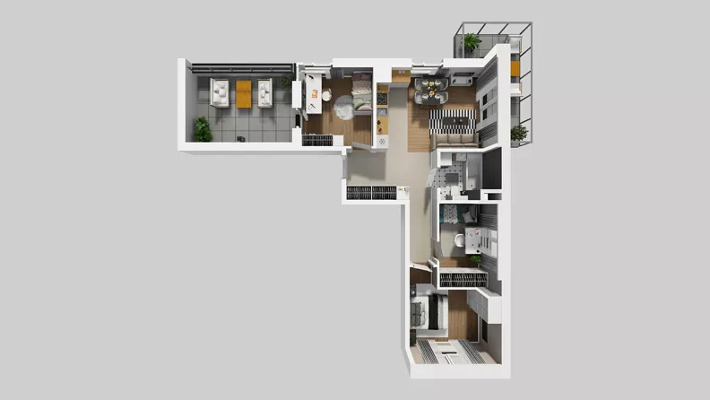 4 pokoje, mieszkanie 64,89 m², piętro 3, oferta nr E/16, Osiedle Urbino 4.3, Warszawa, Włochy, Raków, ul. Szybka