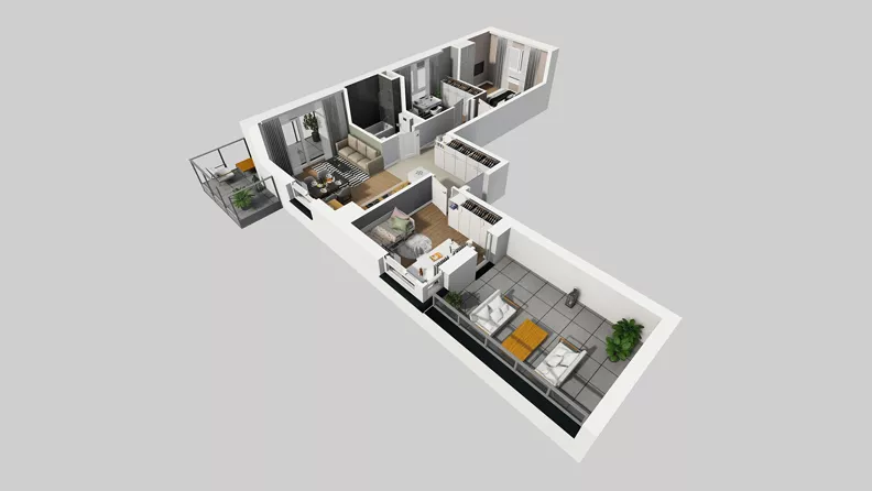 4 pokoje, mieszkanie 64,89 m², piętro 3, oferta nr E/16, Osiedle Urbino 4.3, Warszawa, Włochy, Raków, ul. Szybka