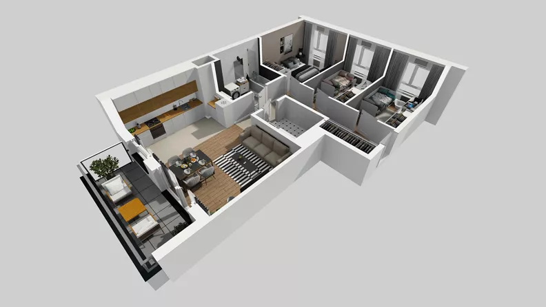4 pokoje, mieszkanie 74,38 m², piętro 5, oferta nr E/22, Osiedle Urbino 4.3, Warszawa, Włochy, Raków, ul. Szybka