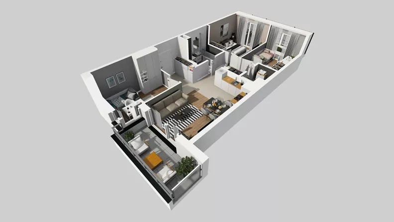 4 pokoje, mieszkanie 66,57 m², parter, oferta nr E/27, Osiedle Urbino 4.3, Warszawa, Włochy, Raków, ul. Szybka