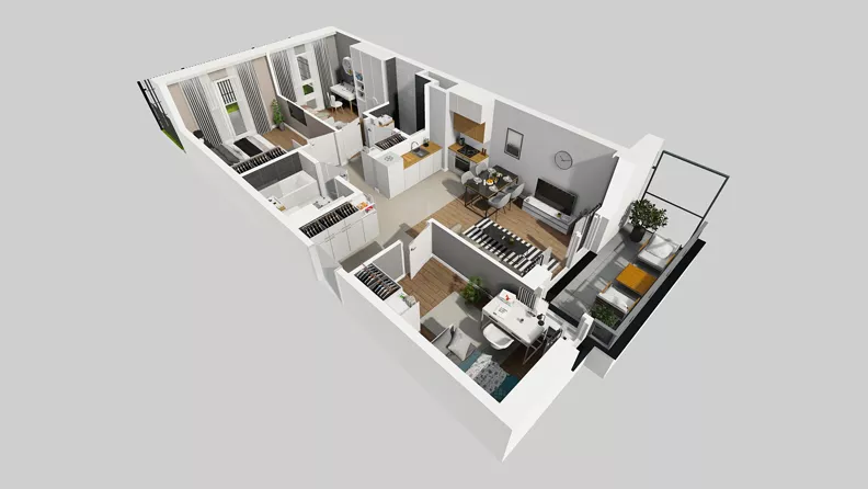 4 pokoje, mieszkanie 66,57 m², parter, oferta nr E/27, Osiedle Urbino 4.3, Warszawa, Włochy, Raków, ul. Szybka