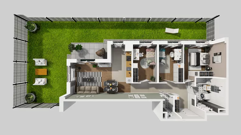 4 pokoje, mieszkanie 73,75 m², parter, oferta nr E/28, Osiedle Urbino 4.3, Warszawa, Włochy, Raków, ul. Szybka