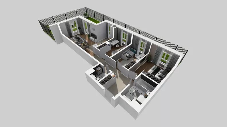 4 pokoje, mieszkanie 73,75 m², parter, oferta nr E/28, Osiedle Urbino 4.3, Warszawa, Włochy, Raków, ul. Szybka