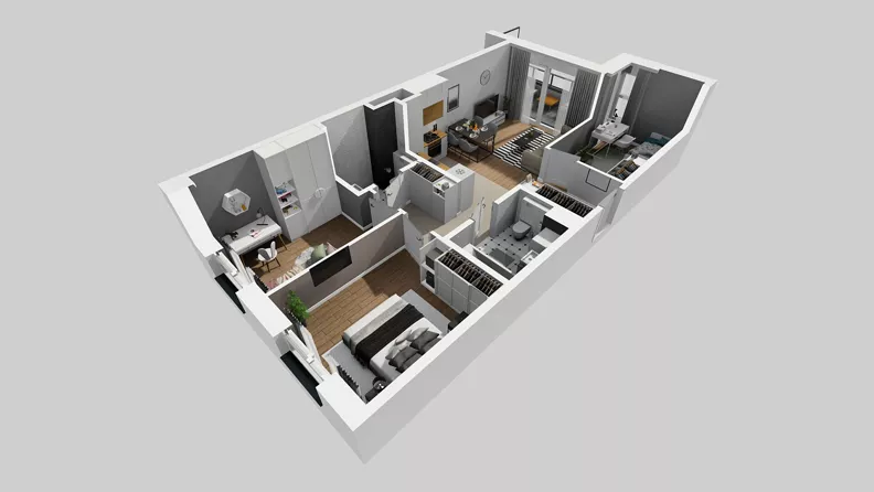 4 pokoje, mieszkanie 66,65 m², piętro 2, oferta nr E/40, Osiedle Urbino 4.3, Warszawa, Włochy, Raków, ul. Szybka