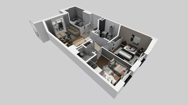 4 pokoje, mieszkanie 66,65 m², piętro 3, oferta nr E/47, Osiedle Urbino 4.3, Warszawa, Włochy, Raków, ul. Szybka