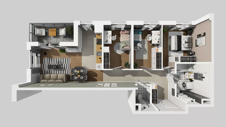 4 pokoje, mieszkanie 73,85 m², piętro 3, oferta nr E/48, Osiedle Urbino 4.3, Warszawa, Włochy, Raków, ul. Szybka