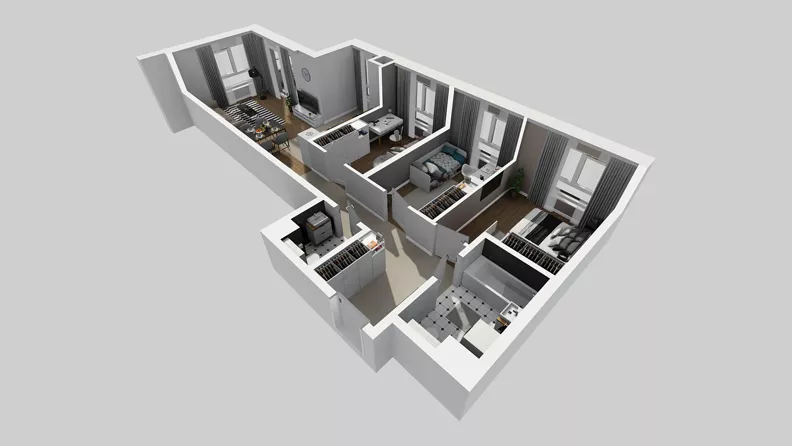 4 pokoje, mieszkanie 73,85 m², piętro 3, oferta nr E/48, Osiedle Urbino 4.3, Warszawa, Włochy, Raków, ul. Szybka