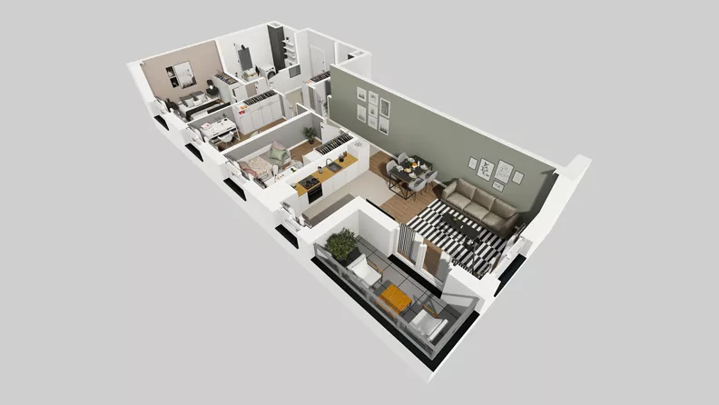 4 pokoje, mieszkanie 73,85 m², piętro 5, oferta nr E/62, Osiedle Urbino 4.3, Warszawa, Włochy, Raków, ul. Szybka