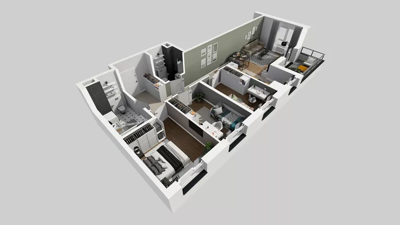 4 pokoje, mieszkanie 73,85 m², piętro 5, oferta nr E/62, Osiedle Urbino 4.3, Warszawa, Włochy, Raków, ul. Szybka