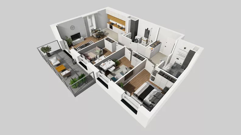 4 pokoje, mieszkanie 74,68 m², piętro 1, oferta nr F/37, Osiedle Urbino 4.3, Warszawa, Włochy, Raków, ul. Szybka
