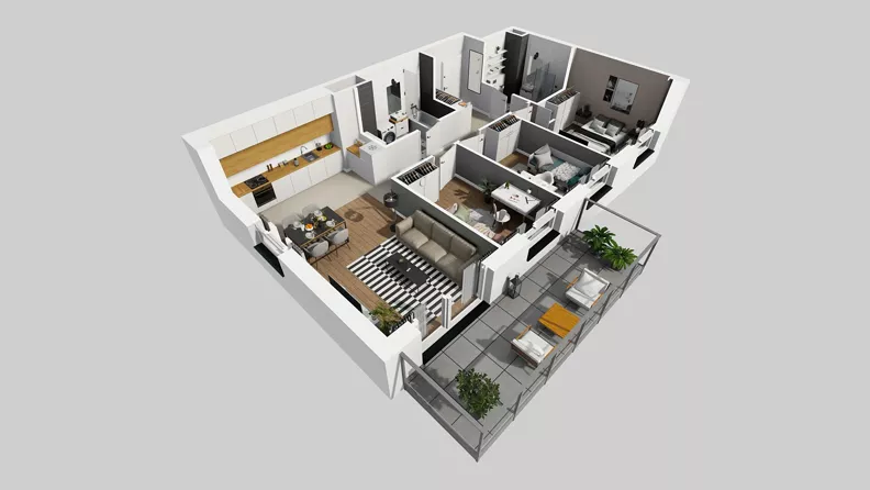 4 pokoje, mieszkanie 74,68 m², piętro 2, oferta nr F/41, Osiedle Urbino 4.3, Warszawa, Włochy, Raków, ul. Szybka