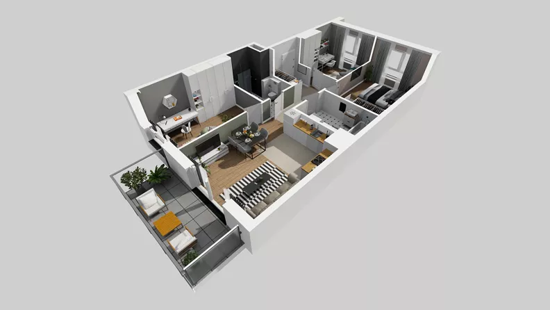 4 pokoje, mieszkanie 75,50 m², piętro 3, oferta nr F/46, Osiedle Urbino 4.3, Warszawa, Włochy, Raków, ul. Szybka
