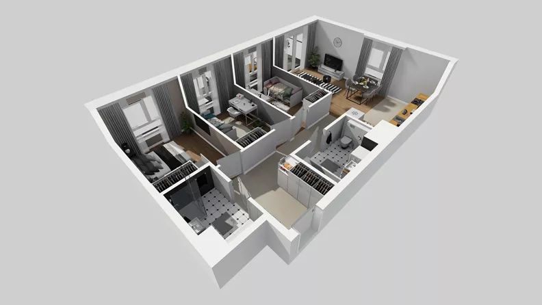 4 pokoje, mieszkanie 74,68 m², piętro 5, oferta nr F/53, Osiedle Urbino 4.3, Warszawa, Włochy, Raków, ul. Szybka