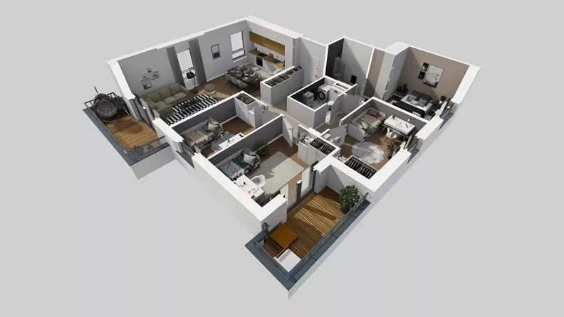 5 pokoi, mieszkanie 101,66 m², piętro 1, oferta nr T/6, Wille Biskupin 2.1, Wrocław, Biskupin-Sępolno-Dąbie-Bartoszowice, Śródmieście, ul. K. Olszewskiego
