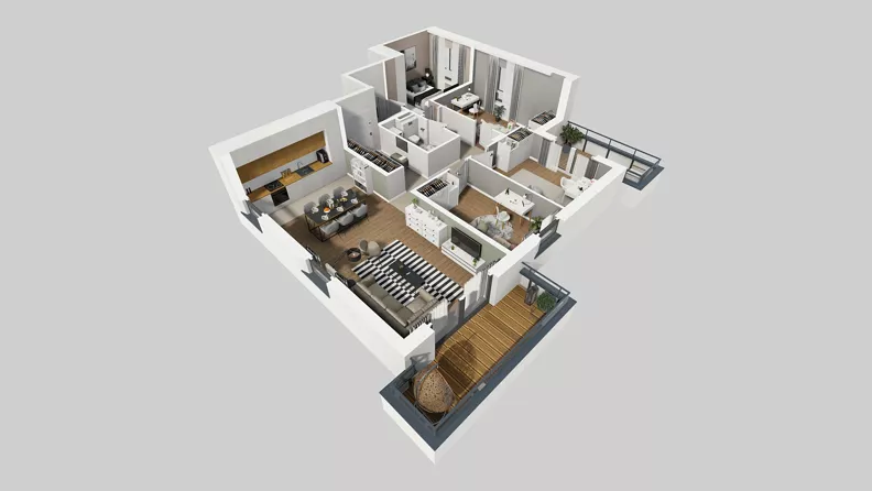 5 pokoi, mieszkanie 101,66 m², piętro 1, oferta nr T/6, Wille Biskupin 2.1, Wrocław, Biskupin-Sępolno-Dąbie-Bartoszowice, Śródmieście, ul. K. Olszewskiego