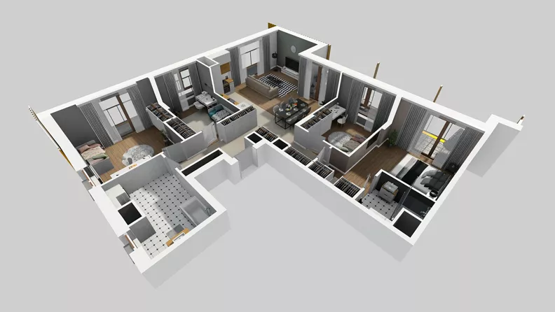 5 pokoi, mieszkanie 117,78 m², piętro 10, oferta nr F/54, Apartamenty Literacka bud. E i F, Warszawa, Bielany, Piaski, ul. Literacka