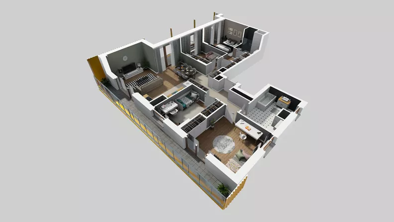 5 pokoi, mieszkanie 117,78 m², piętro 10, oferta nr F/54, Apartamenty Literacka bud. E i F, Warszawa, Bielany, Piaski, ul. Literacka