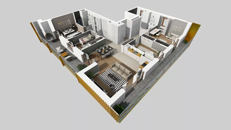 5 pokoi, mieszkanie 117,78 m², piętro 10, oferta nr F/54, Apartamenty Literacka bud. E i F, Warszawa, Bielany, Piaski, ul. Literacka