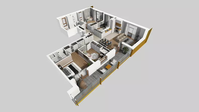5 pokoi, mieszkanie 117,78 m², piętro 10, oferta nr F/54, Apartamenty Literacka bud. E i F, Warszawa, Bielany, Piaski, ul. Literacka