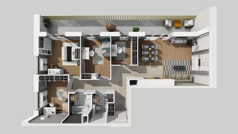 5 pokoi, mieszkanie 95,90 m², piętro 1, oferta nr C/4, Przystanek Prądnik 2, Kraków, Prądnik Biały, Górka Narodowa, ul. Meiera