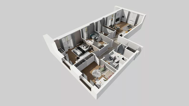 5 pokoi, mieszkanie 95,90 m², piętro 1, oferta nr C/4, Przystanek Prądnik 2, Kraków, Prądnik Biały, Górka Narodowa, ul. Meiera