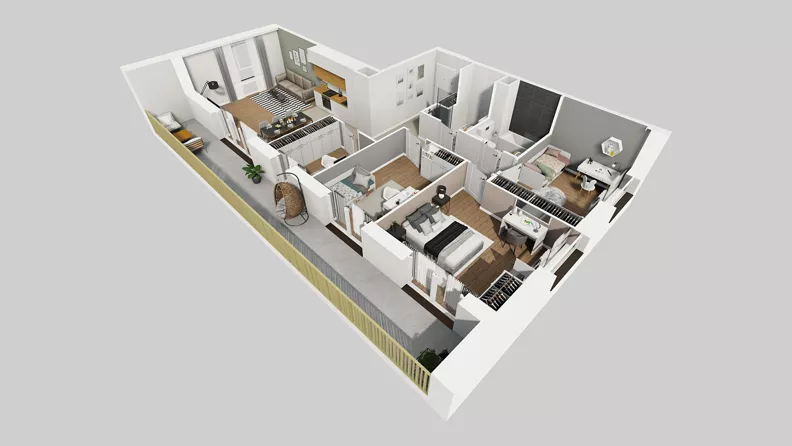 5 pokoi, mieszkanie 95,90 m², piętro 1, oferta nr C/4, Przystanek Prądnik 2, Kraków, Prądnik Biały, Górka Narodowa, ul. Meiera