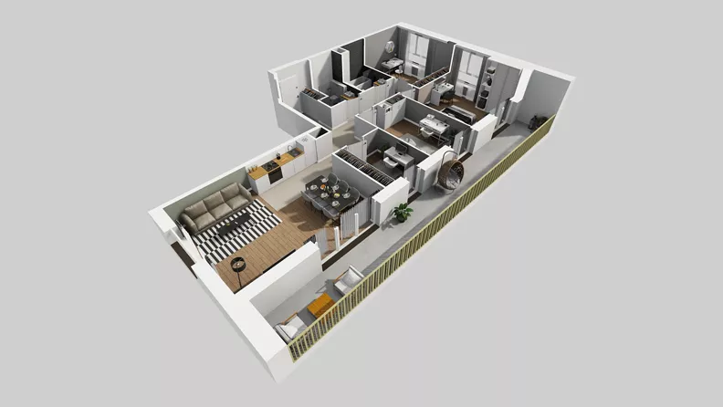 5 pokoi, mieszkanie 95,90 m², piętro 5, oferta nr C/36, Przystanek Prądnik 2, Kraków, Prądnik Biały, Górka Narodowa, ul. Meiera