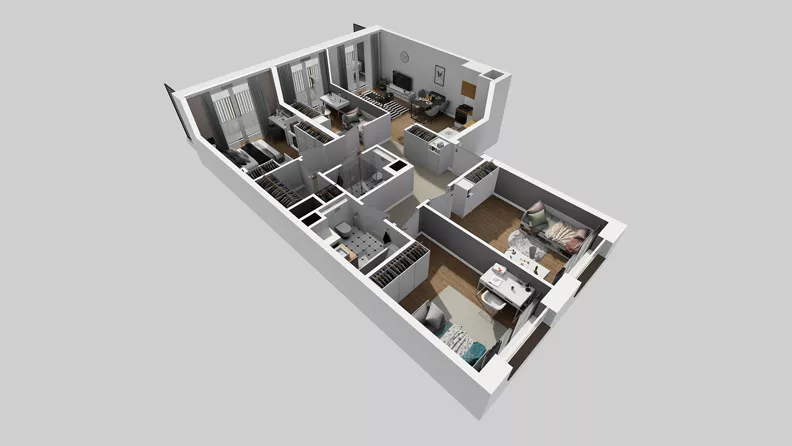 5 pokoi, mieszkanie 92,72 m², piętro 6, oferta nr C/125, Przystanek Prądnik 2, Kraków, Prądnik Biały, Górka Narodowa, ul. Meiera