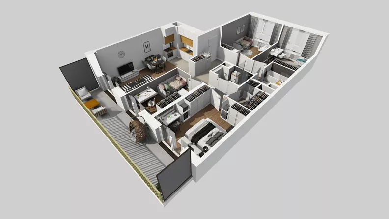 5 pokoi, mieszkanie 92,72 m², piętro 6, oferta nr C/125, Przystanek Prądnik 2, Kraków, Prądnik Biały, Górka Narodowa, ul. Meiera