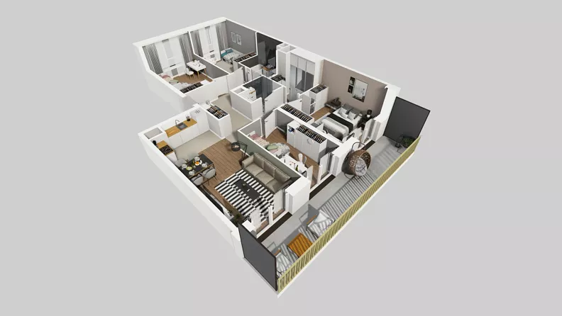 5 pokoi, mieszkanie 92,72 m², piętro 6, oferta nr C/125, Przystanek Prądnik 2, Kraków, Prądnik Biały, Górka Narodowa, ul. Meiera