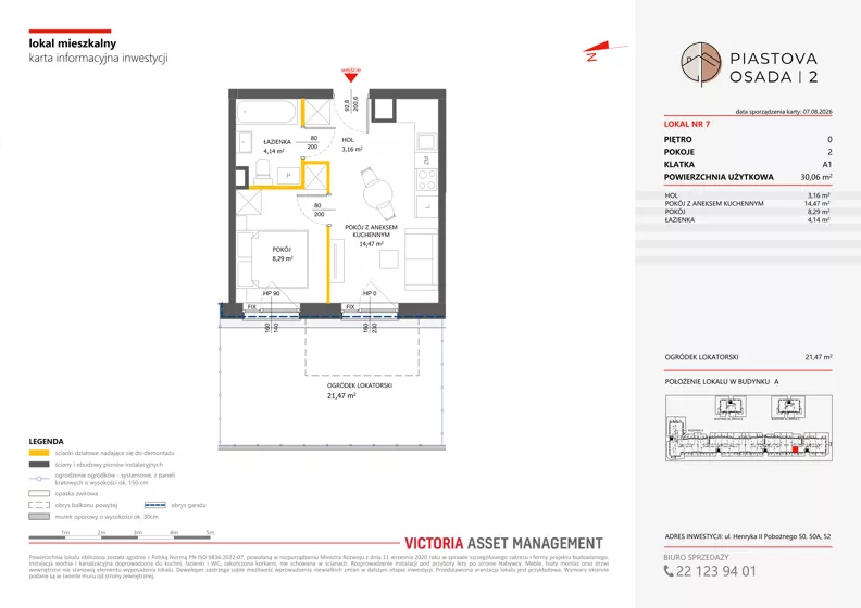 2 pokoje, mieszkanie 30,06 m², parter, oferta nr A-7, Piastova Osada 2, Warszawa, Ursus, Gołąbki, ul. Henryka II Pobożnego