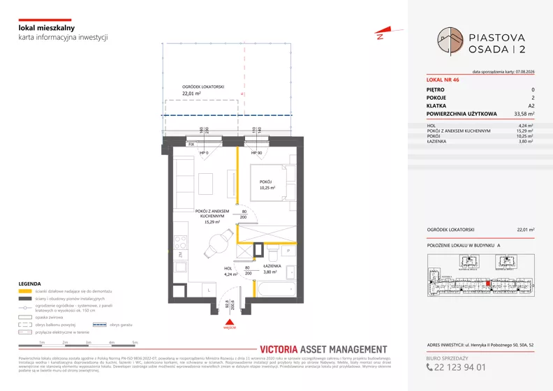 2 pokoje, mieszkanie 33,58 m², parter, oferta nr A-46, Piastova Osada 2, Warszawa, Ursus, Gołąbki, ul. Henryka II Pobożnego