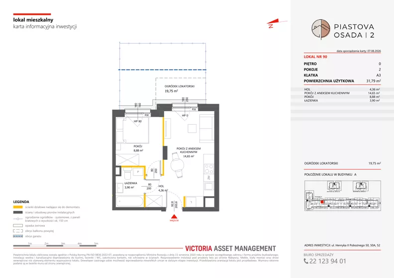 2 pokoje, mieszkanie 31,79 m², parter, oferta nr A-90, Piastova Osada 2, Warszawa, Ursus, Gołąbki, ul. Henryka II Pobożnego
